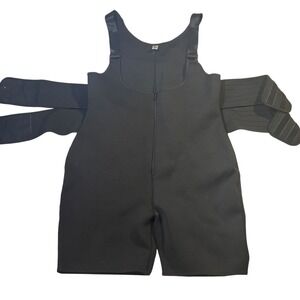 What Waist Full Body Sauna Suit Shaper Women's 6XL Black Zip Up Adjustable Strap